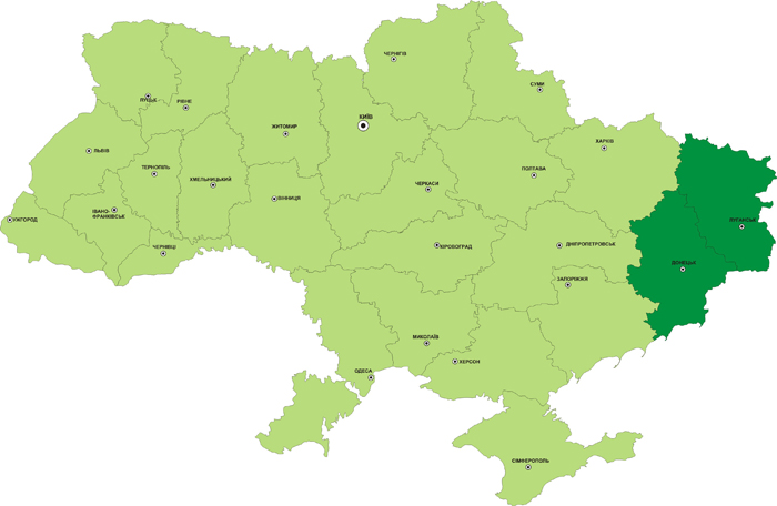Розташування Донецького економічного району