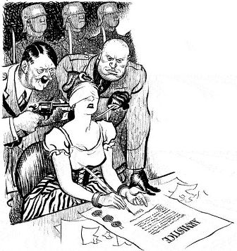 Карикатура Франція підписує капітуляцію